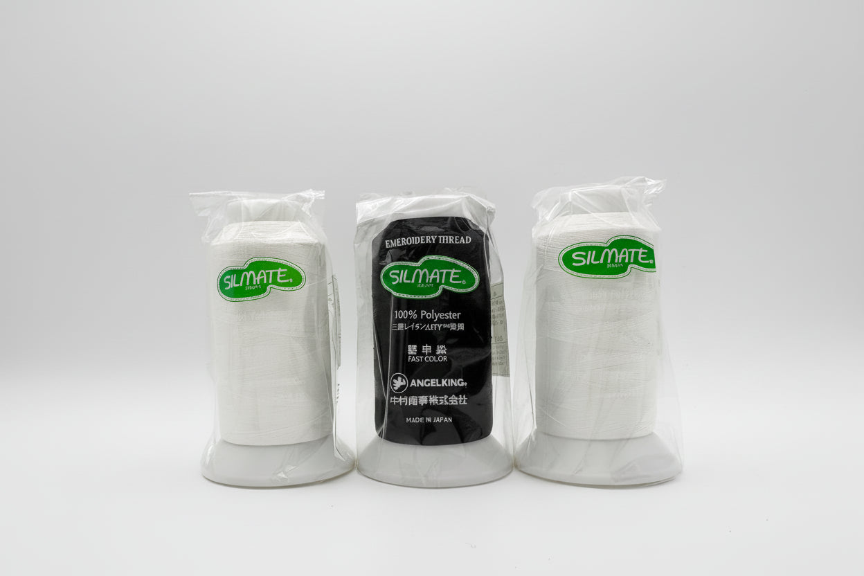 シルメイト75d/2（細番手・ポリエステル100％）/　白・黒・生成