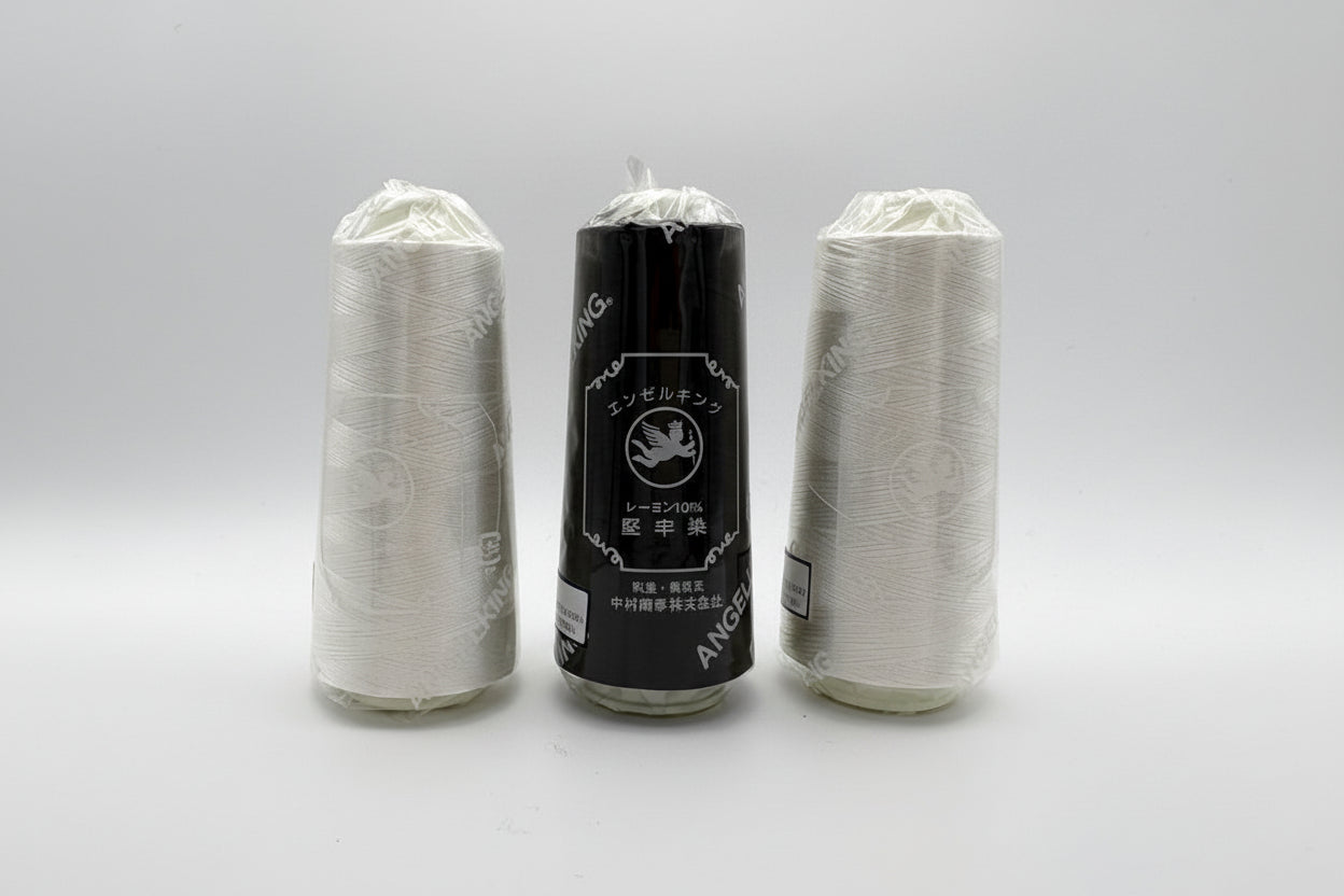 レーヨン 120ⅾ/2　ミシン刺繍糸 定番の太さ　白・黒・生成
