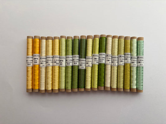 正絹平糸　シルク100％刺しゅう糸　シガレット巻　色番594〜619