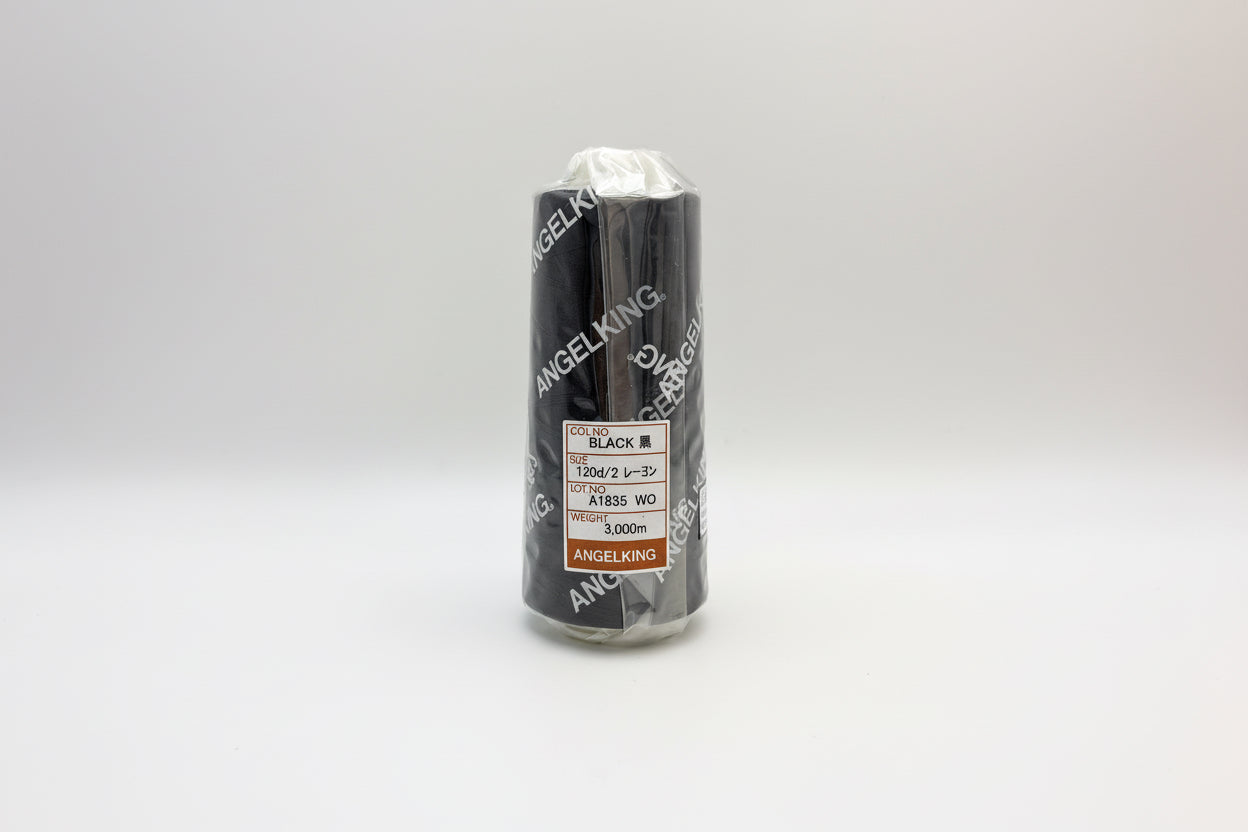 レーヨン 120ⅾ/2　ミシン刺繍糸 定番の太さ　白・黒・生成