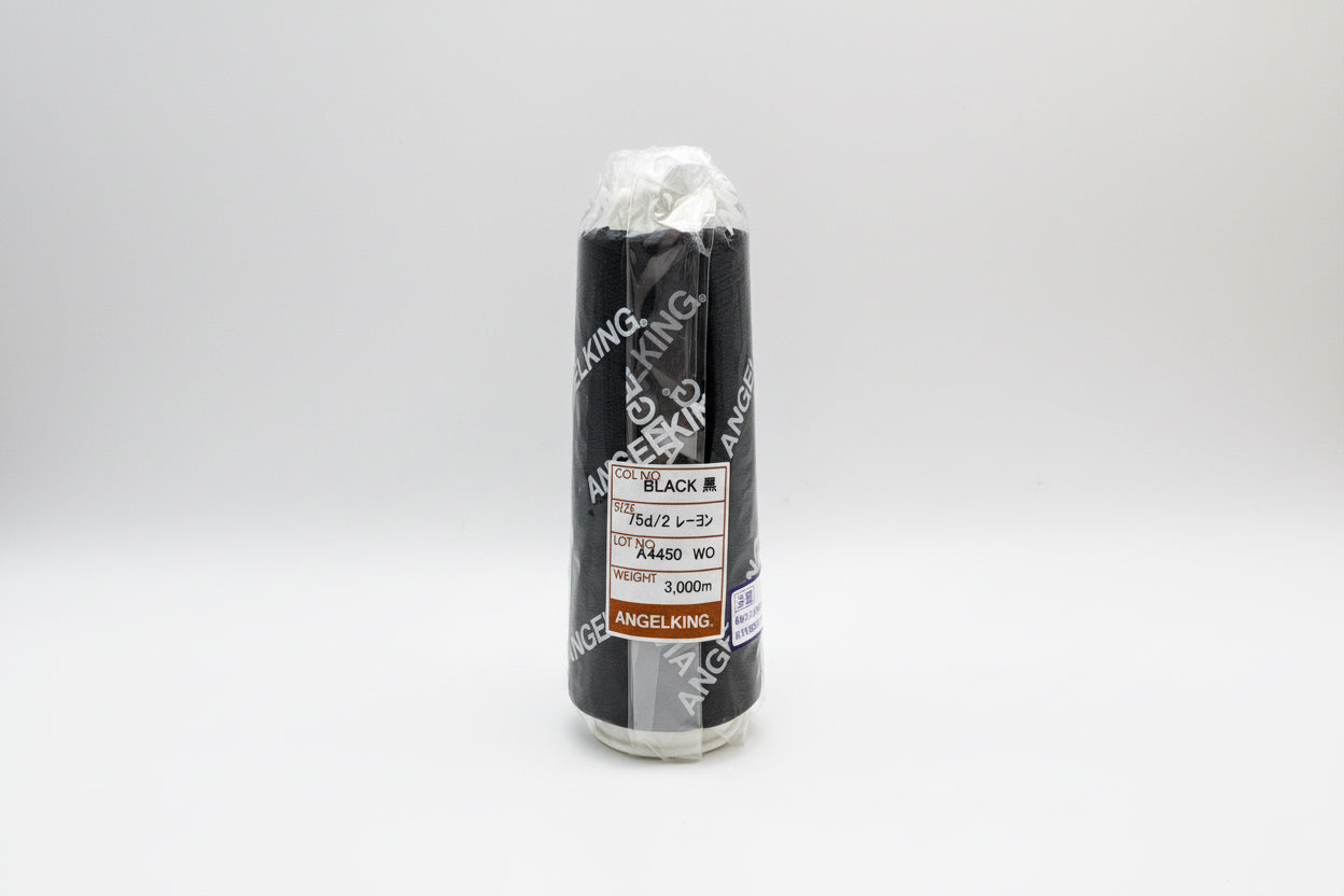 レーヨン 75ⅾ/2(細番手）　ミシン刺繍糸（細かな刺繍デザイン向き）白・黒・生成