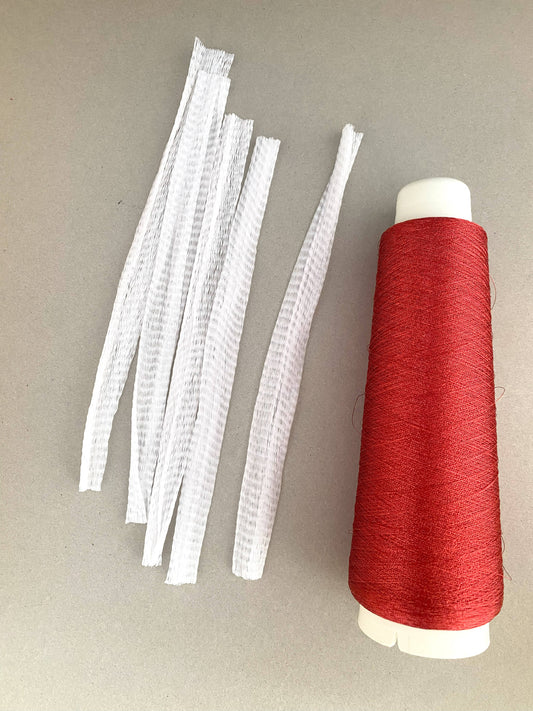 糸崩れ防止ネット（工業用刺繍糸のロスを軽減・加工効率アップ）